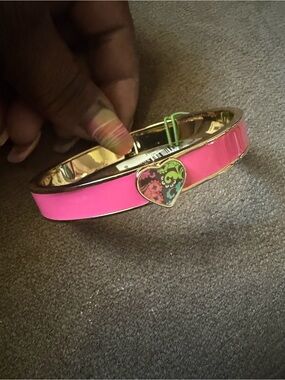 Vera Bradley Pink Heart Enamel Bangle Bracelet - Women Accessories